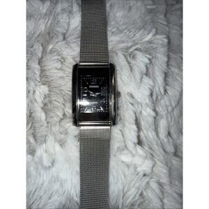 Bijoux Terner Black Dial Silver Tone Case‎ Mesh Stainless St Band Watch 4551
